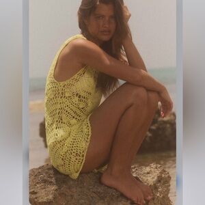 Zara Yellow Crochet Mini Dress